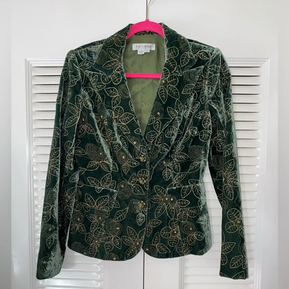 Kay Unger Velvet silk lined Blazer